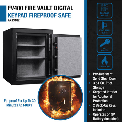 3.51 CUBIC FT FIREPROOF SAFE VAULT