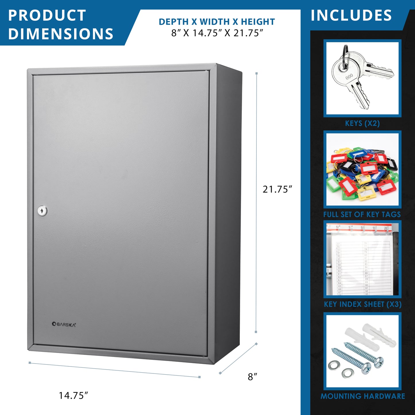 300 Key Adjustable Key Cabinet With Key Lock