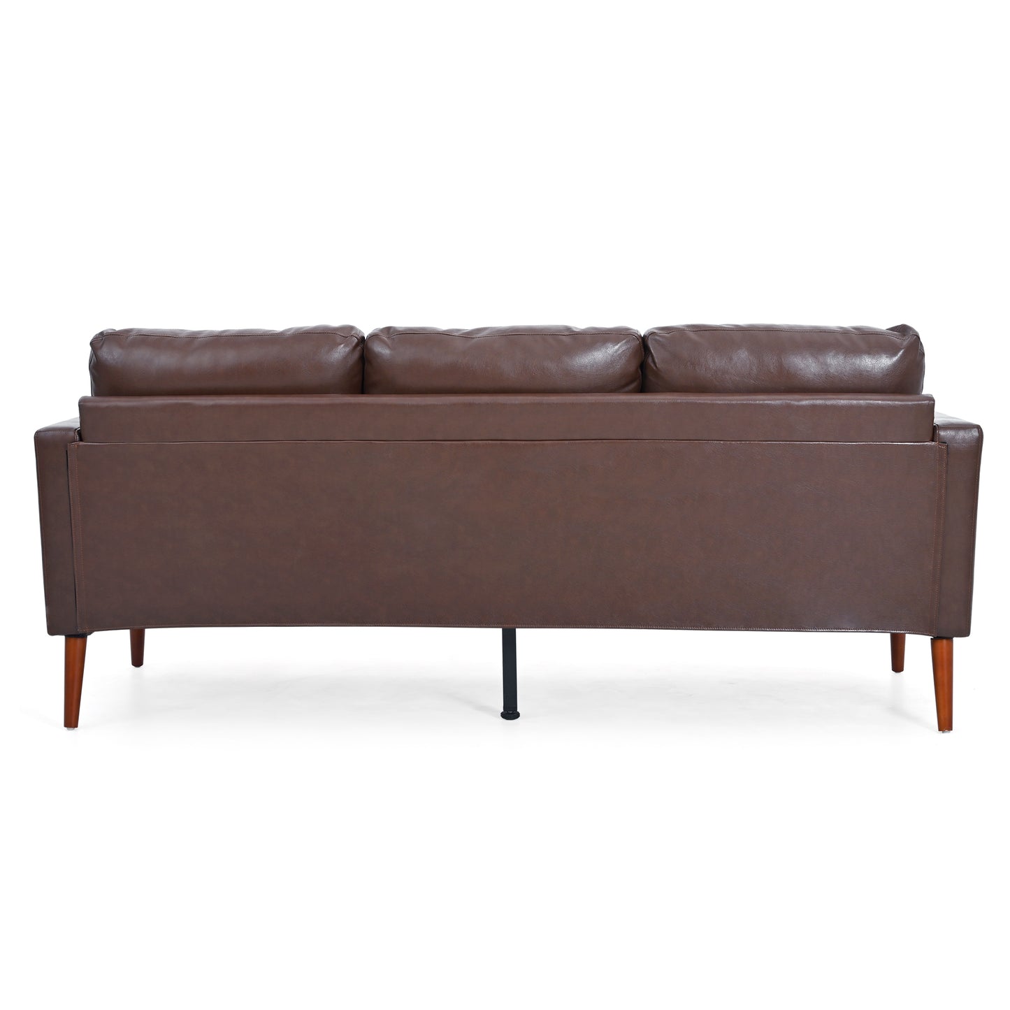 Small Sofa Couch 76.97 in . Brown 3 Seat Comfy Couches for Living Room, Mid Century Modern Couch with iron wood structure , Soft Cushion Sofa for Home/Office/Apartment,