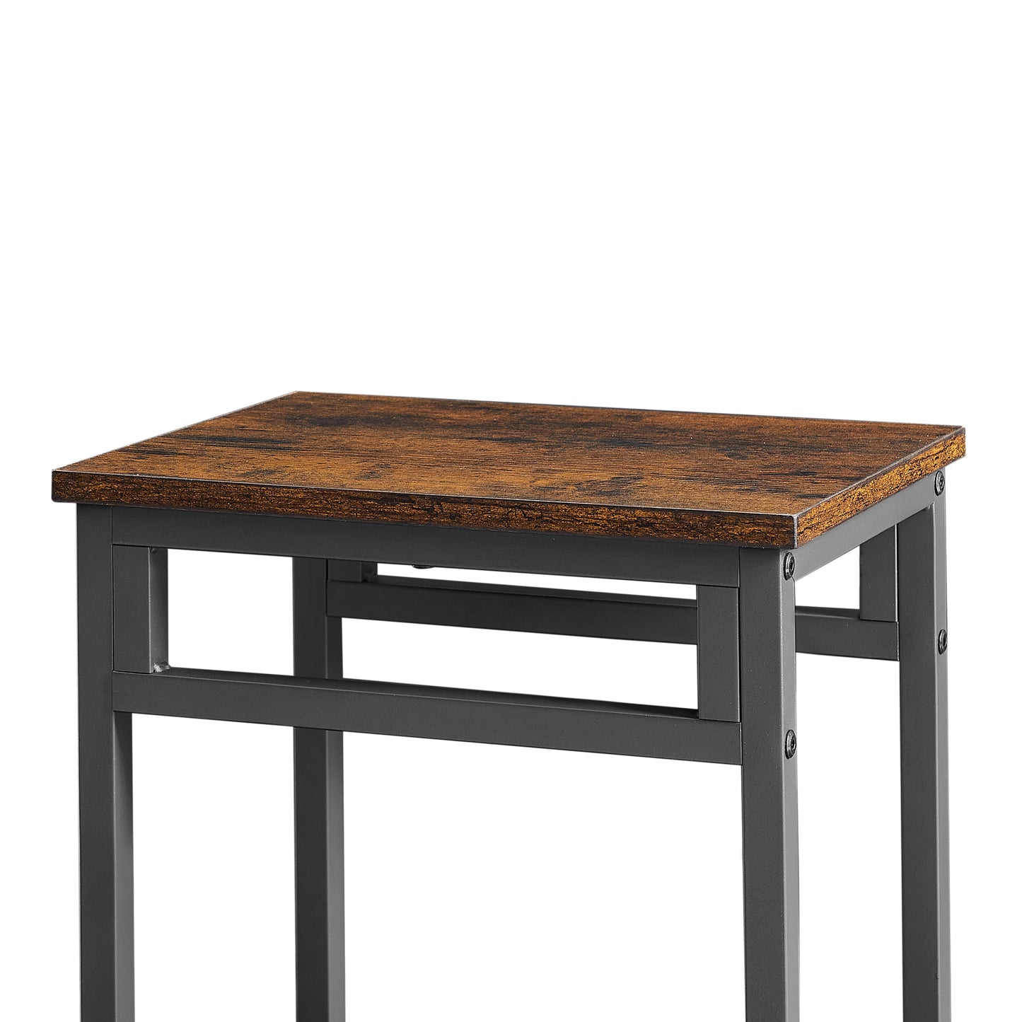 Bar table set 5PC Dinging table set with high stools, structural strengthening, industrial style. Rustic Brown, 43.31'' L x 23.62'' W x 35.43'' H.