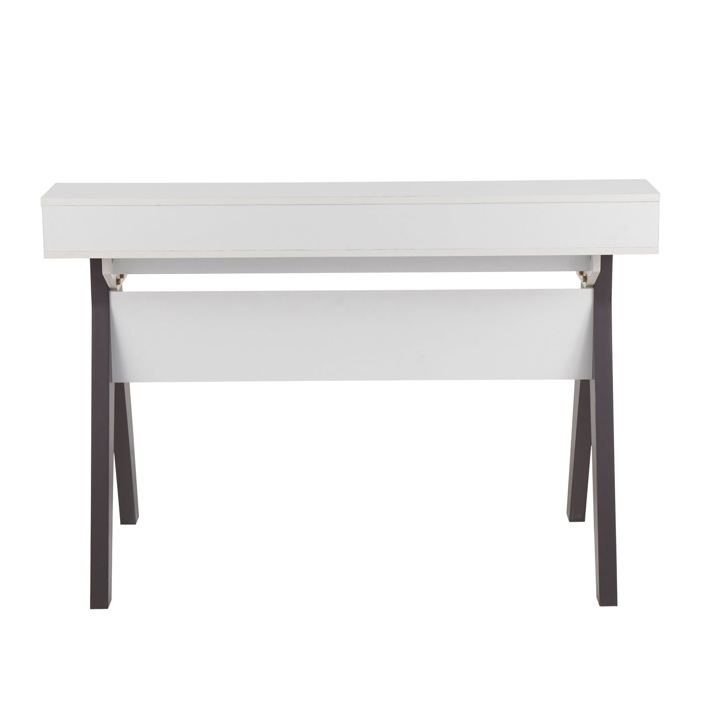 Wishbone Contemporary Desk in Grey and White Wood by LumiSource