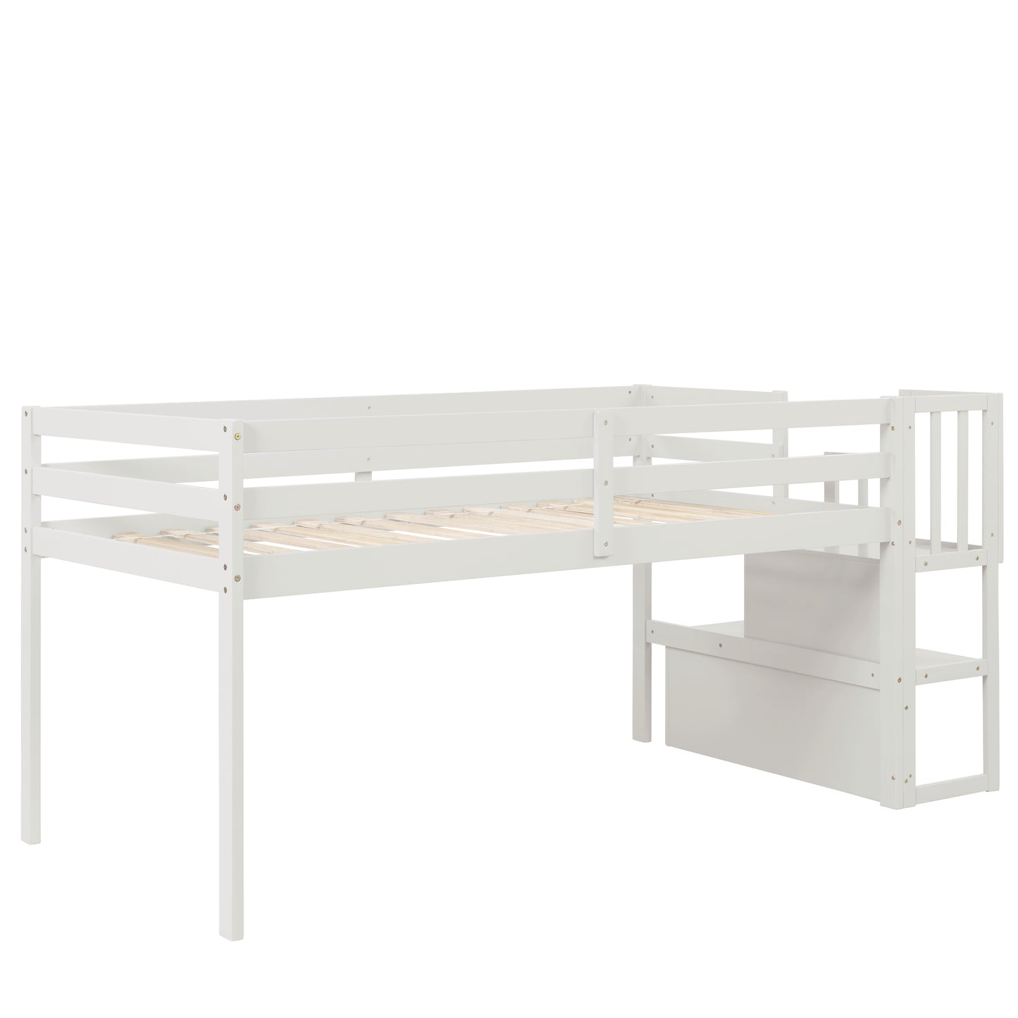 Loft bed with staircase , White