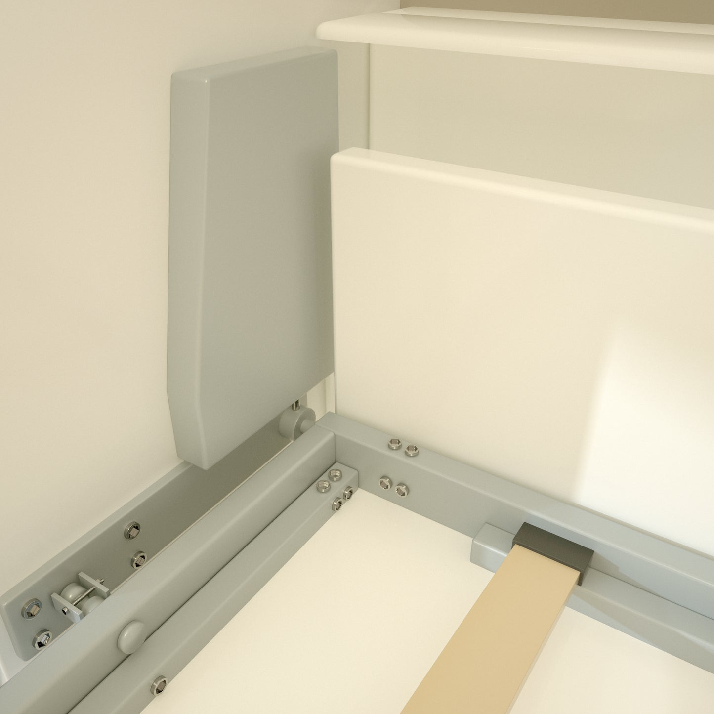 Twin Size Horizontal Murphy Bed with Shelf Storage for Bedroom or Guestroom White Wall Bed Space Saving Hidden Bed, updated gas strut design