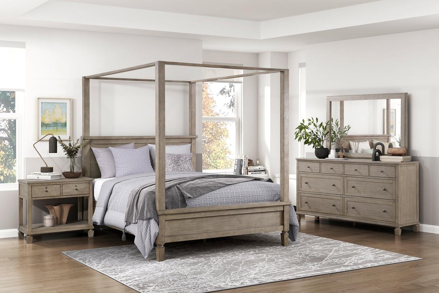 Gray Oak Finish Classic Transitional Bedroom Furniture 1pc Dresser of 8 Drawers Wooden Furniture