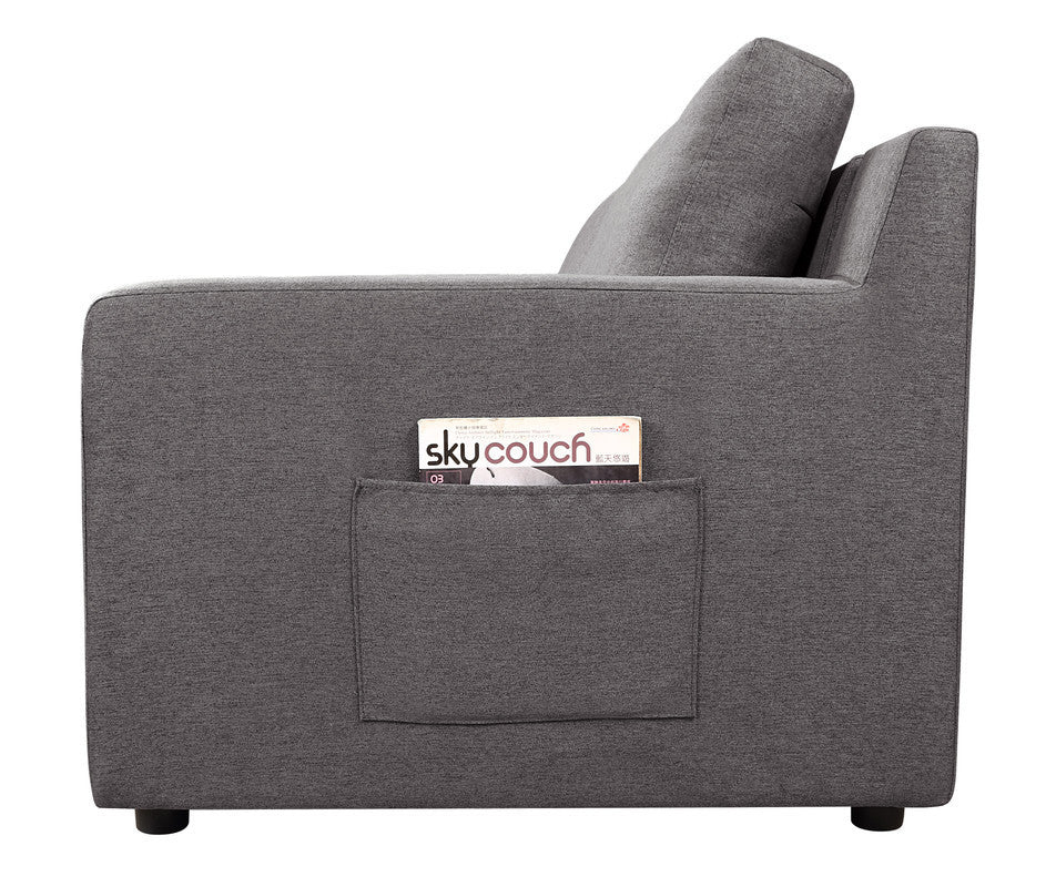 Waylon 119.5" Gray Linen 6-Seater U-Shape Sectional Sofa Chaise and Pocket