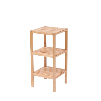 3-Tier Birch Bathroom Shelf, Narrow Shelving Unit, Multifunctional Storage Rack, Corner Rack, for Kitchen, Living Room, Bedroom, Entryway, Bathroom, Natural