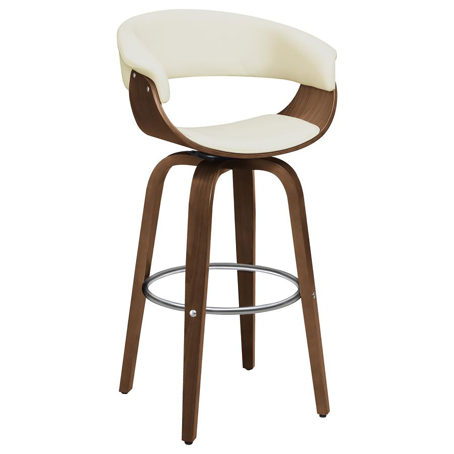 Walnut and Ecru Swivel Bar Stool