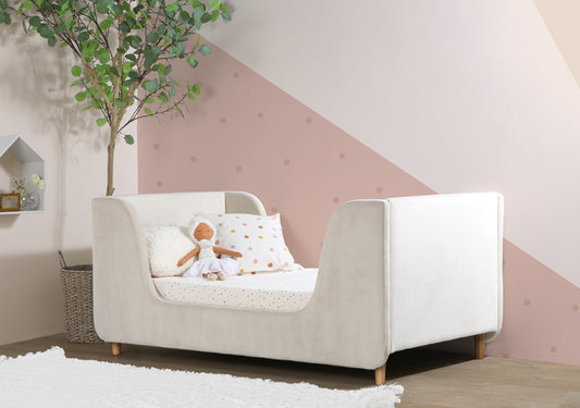 Bodhi Upholstered Toddler Bed in Almond