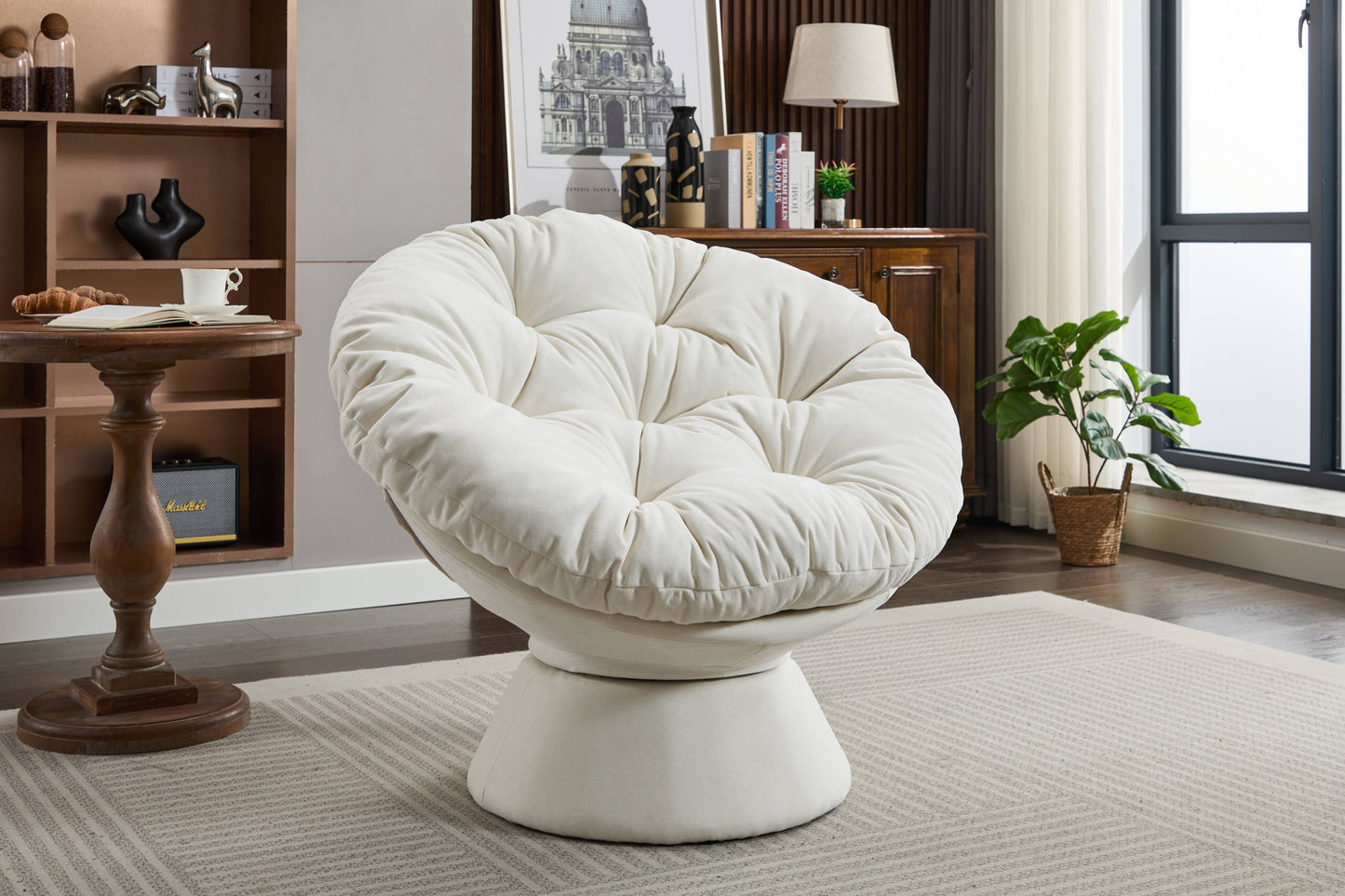 Oversized Swivel Accent Chair, 360 Swivel Barrel Chair, Papasan Chair for Living Room Bedroom