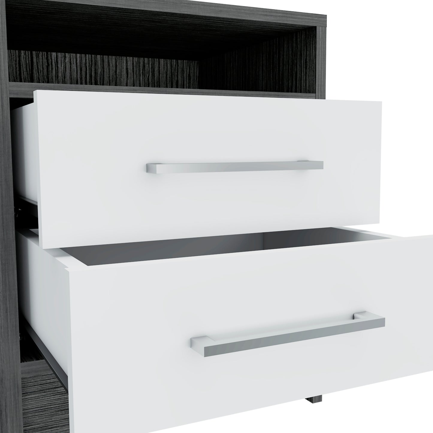 Philadelphia Nightstand, Two Drawers, Concealed Shelf