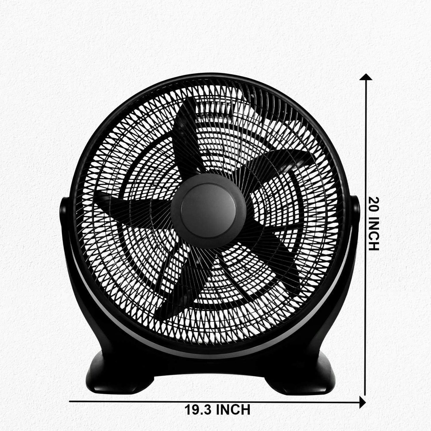 18 Inch 3-Speed Plastic Floor Fans Quiet for Home Commercial, Residential, and Greenhouse Use, Outdoor/Indoor, Black