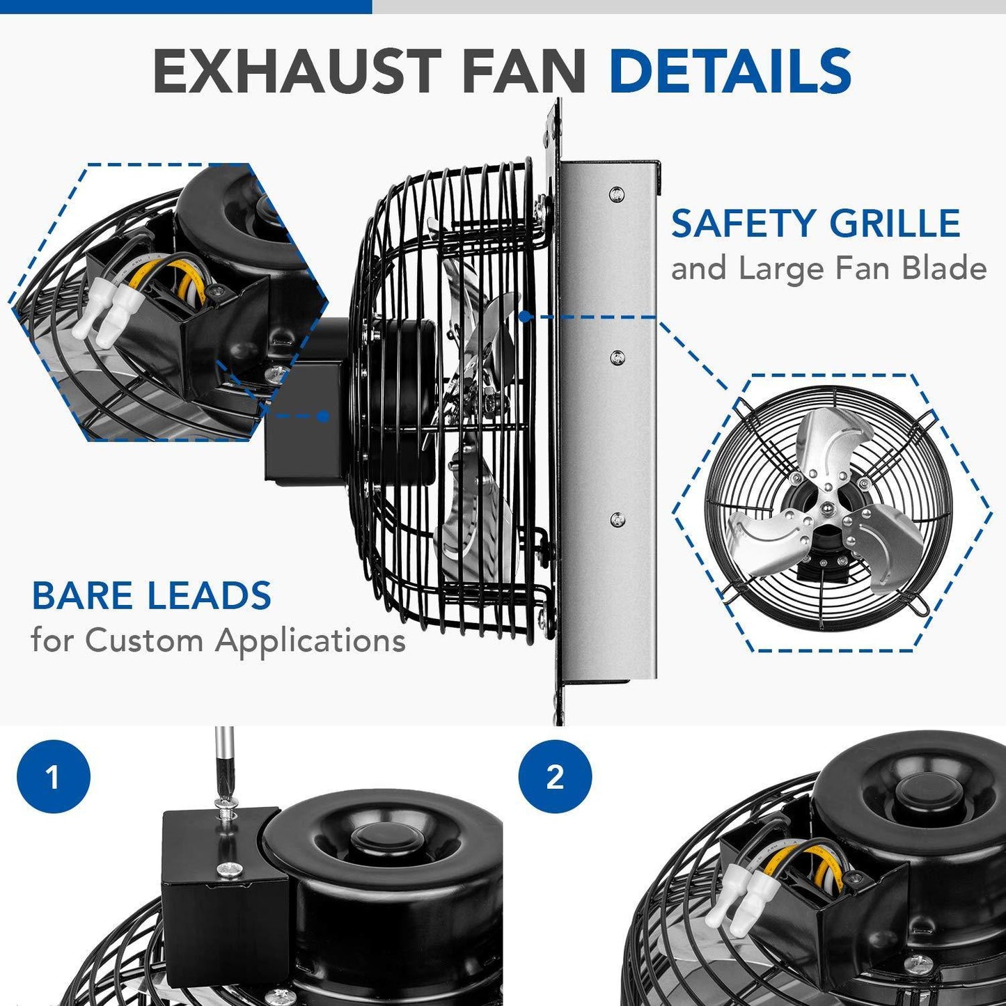 iPower 7 Inch Shutter Exhaust Fan Aluminum with Speed Controller and Power Cord Kit ,High Speed, 1680 RPM, 760 CFM, Silver