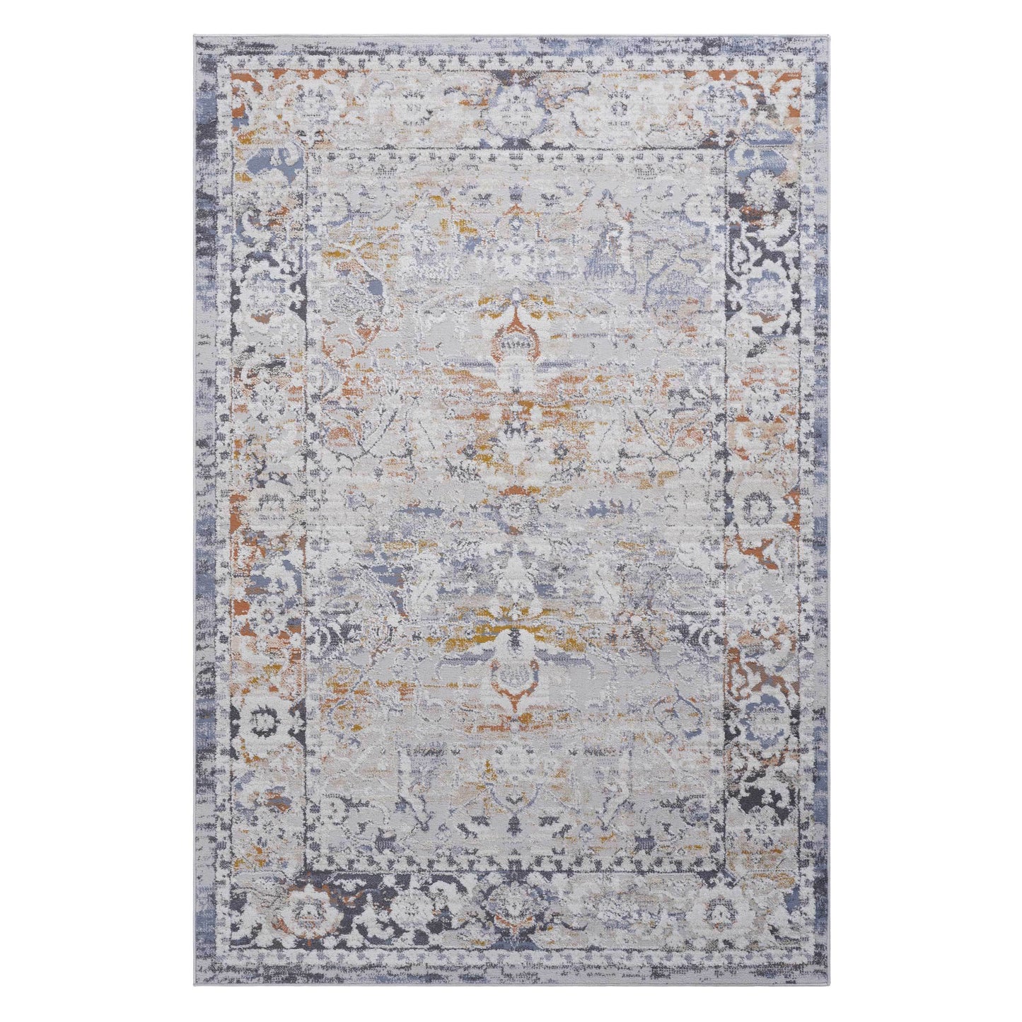 NAAR PAYAS Collection 5X7 Ivory/Grey /Traditional Non-Shedding Living Room Bedroom Dining Home Office Stylish and Stain Resistant Area Rug