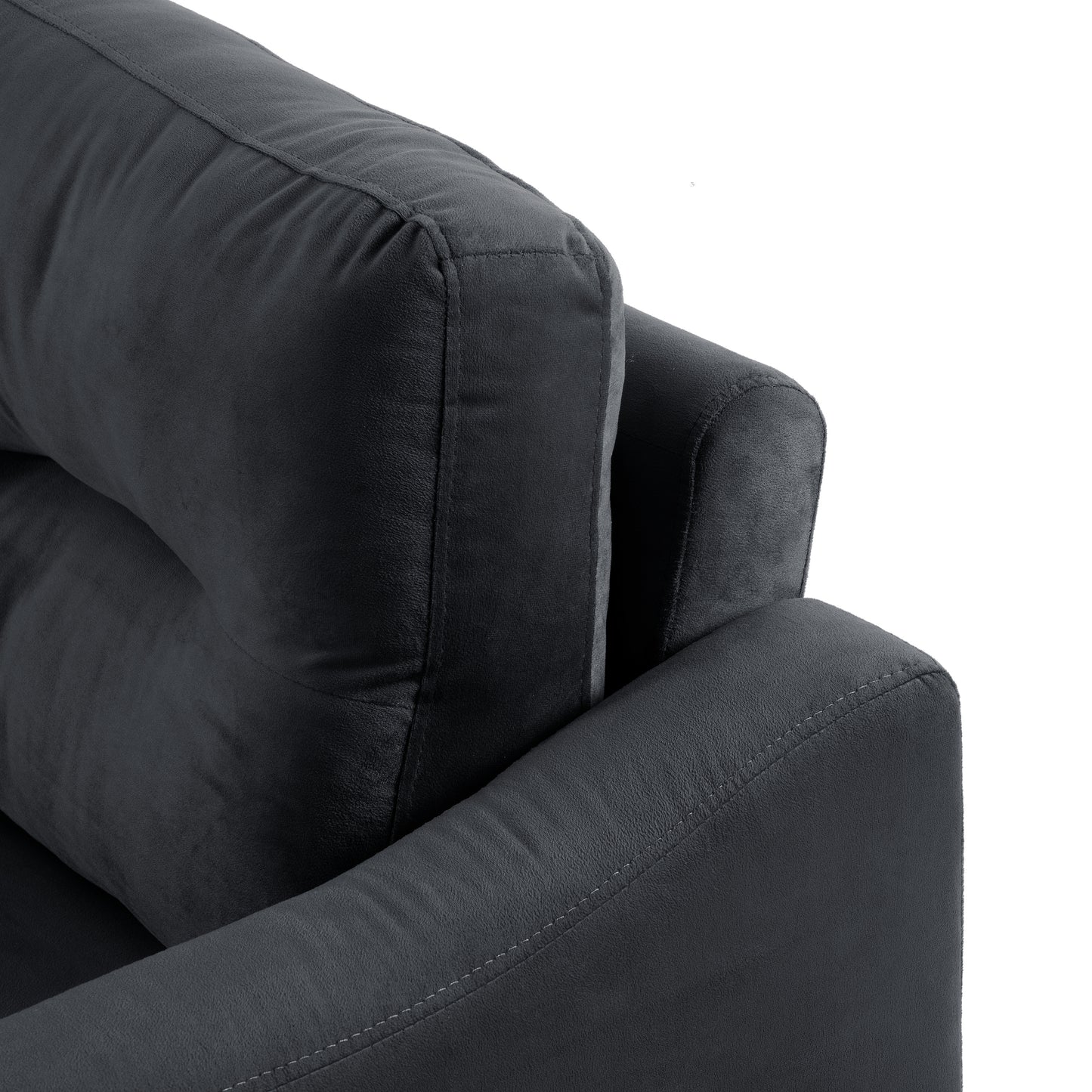 Chair Comfortable for Living Room Bedroom Office Small Space Black Velvet