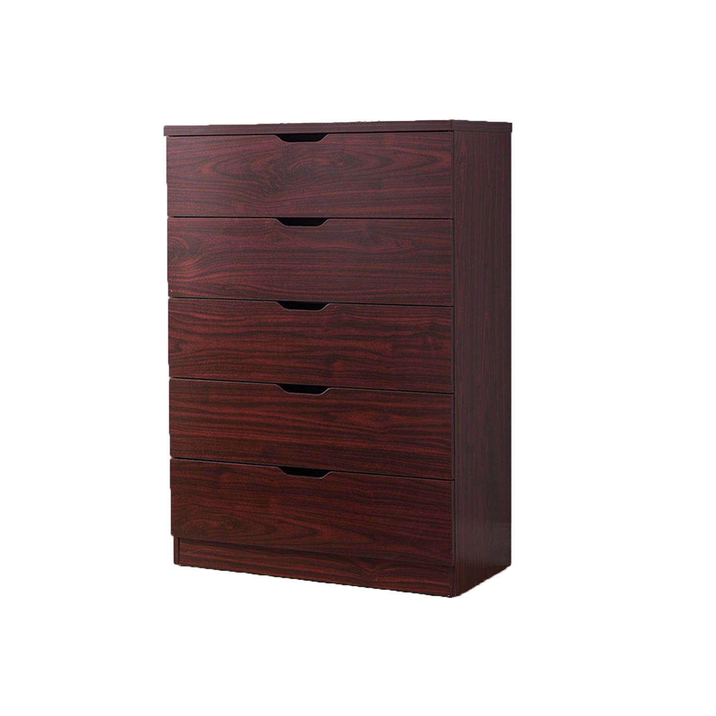 Functional 5 Drawer Chest in Mahogany Finish