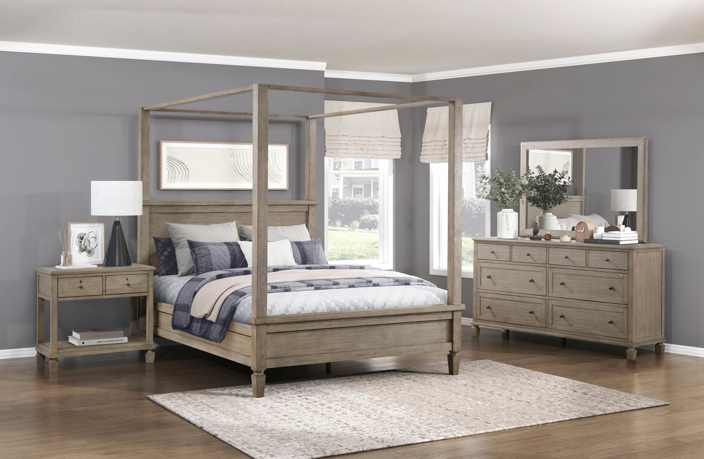 Gray Oak Finish Classic Transitional Bedroom Furniture 1pc Dresser of 8 Drawers Wooden Furniture