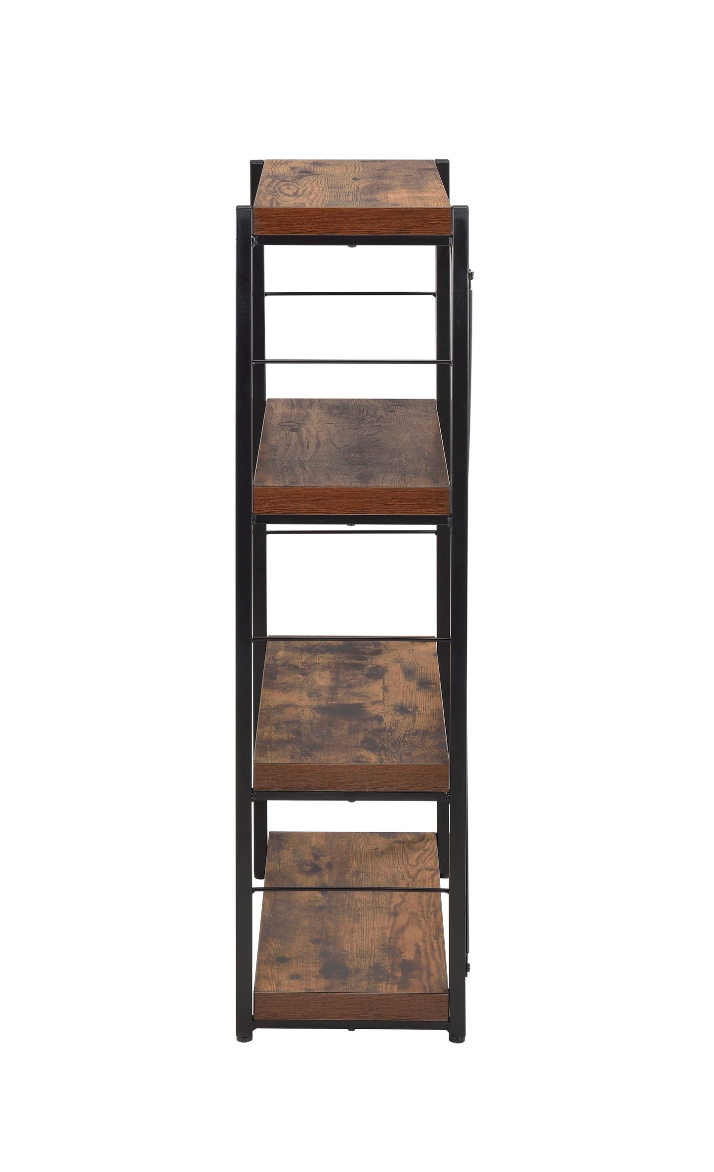 Weathered Oak and Black 3-shelf Bookcase