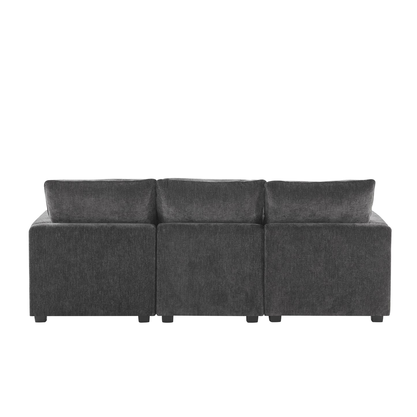 86*57" Modern Modular Sofa, 4 Seat Chenille Sectional Couch Set with 2 Pillows Included, Freely Combinable Indoor Funiture for Living Room, Apartment, Office, 2 Colors
