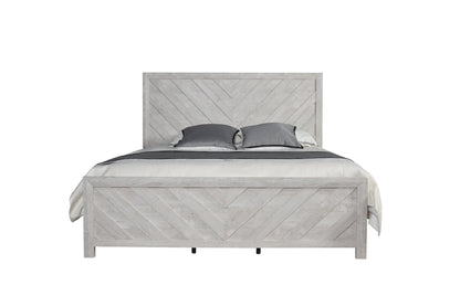 King 5PC Modern Style Storage Bedroom Set Made with Wood in Gray