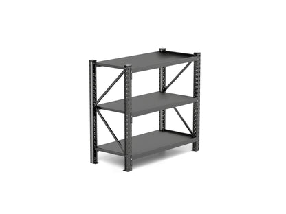 3-Tier Industrial Shelving Rack - 63in, Heavy Duty Steel Shelving Unit Adjustable, 67" W*19.7" D*63"H, Black, Requires Assembly