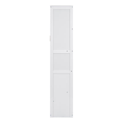 Queen Size Murphy Bed Wall Bed with Shelves,White