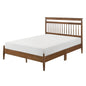 Transitional Design Queen Platform Bed Chestnut Finish Wood Frame Bedroom Furniture 1pc Bed in a Box