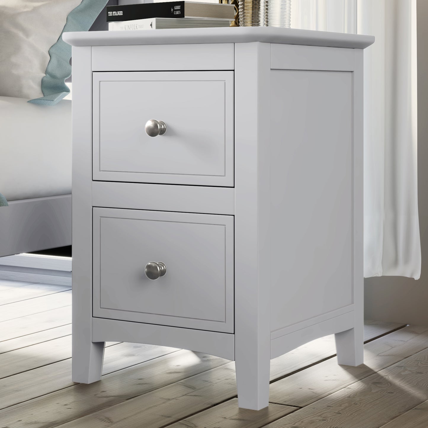 White Solid Wood 5 Pieces Queen Bedroom Sets(bed+nightstand*2+chest+dresser)old sku:BS515101AAK