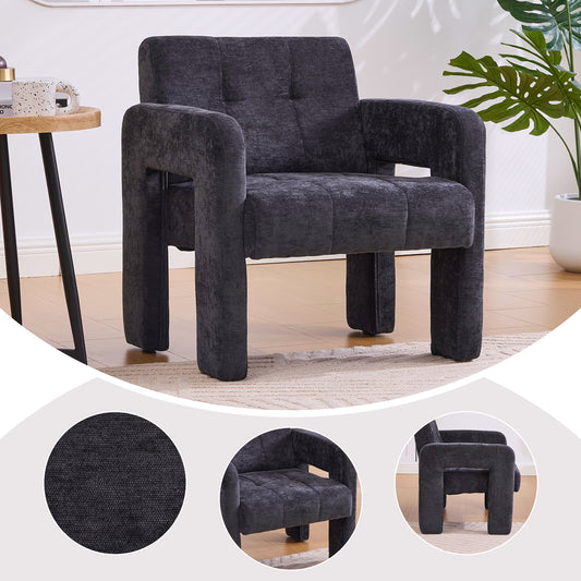 Modern Minimalist Casual Single Armchair Living Room, Bedroom, Office Area Upholstered Chair Comfortable Padded Armchair Nordic Style Casual Seating
