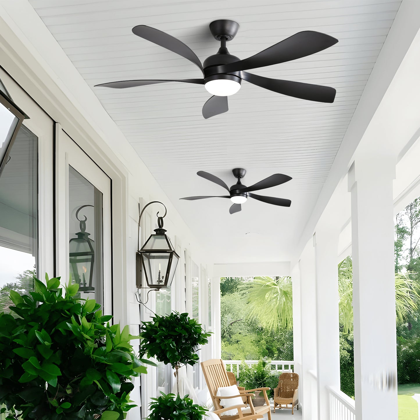 52 Inch Modern Ceiling Fan With 3 Color Dimmable 5 ABS Blades Remote Control Reversible DC Motor With Led Light