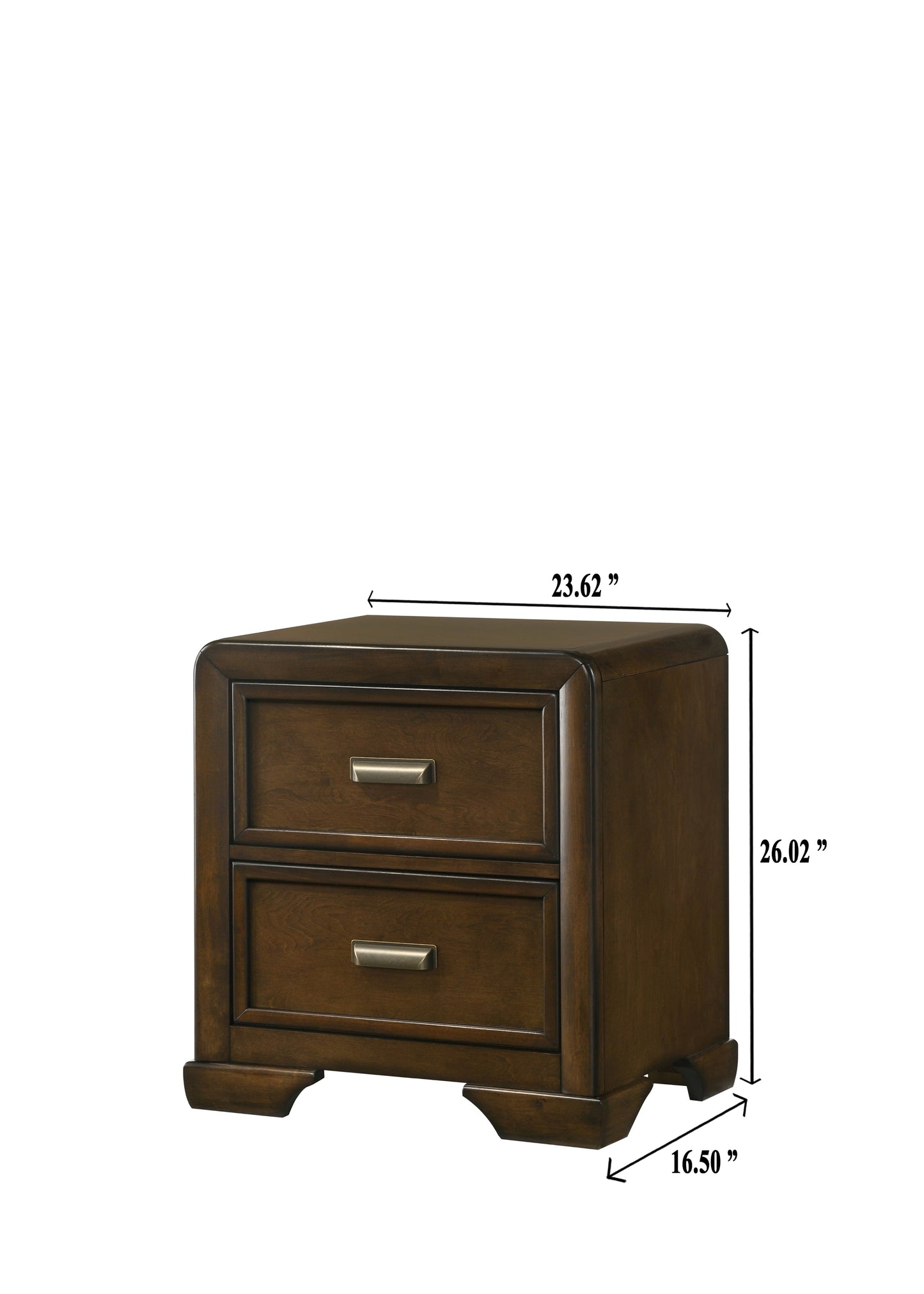 Contemporary Style 1pc 2-Drawer Nightstand Dark Brown Finish Wooden Home Bedroom Furniture
