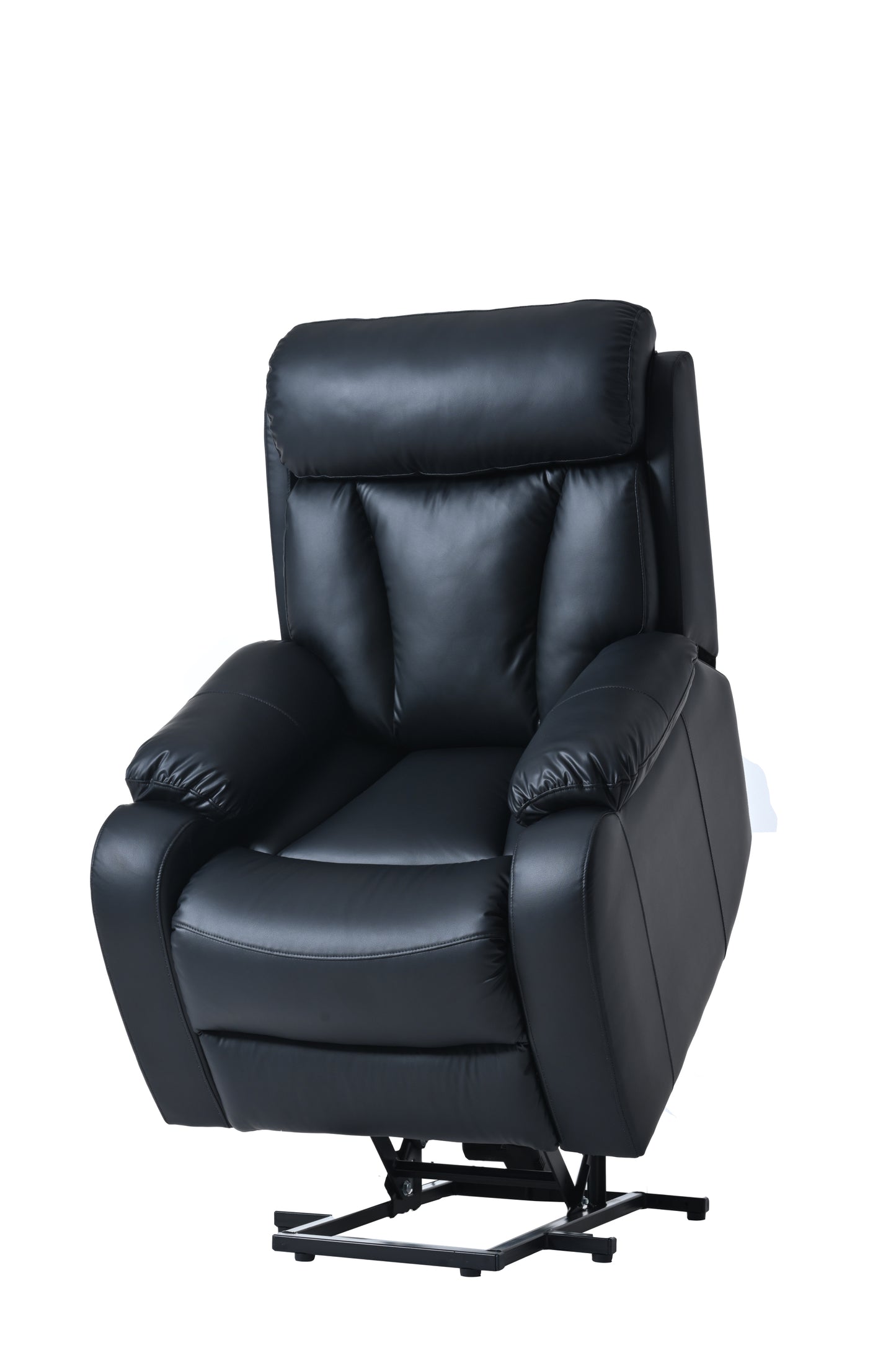 Electric Power Lift Recliner Chair for Elderly, PU Recliner Chair for Seniors, Home Theater Seating,Living Room Chair,Side Pocket, Remote Control (Black PU)