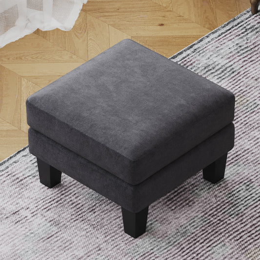 Fabric Ottoman Dark Grey