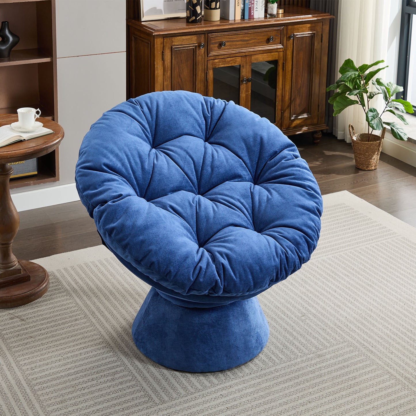 Oversized Swivel Accent Chair, 360 Swivel Barrel Chair, Papasan Chair for Living Room Bedroom