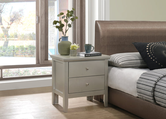 Elegant Silver Champagne Nightstand