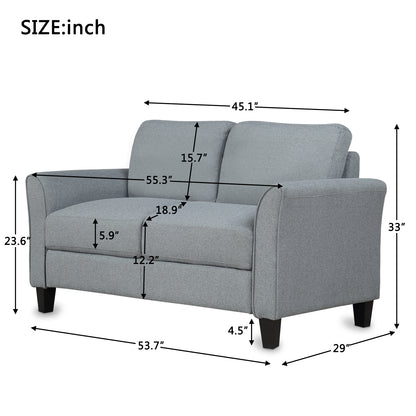 Living Room Furniture Love Seat Sofa Double Seat Sofa (Loveseat Chair)(Gray)