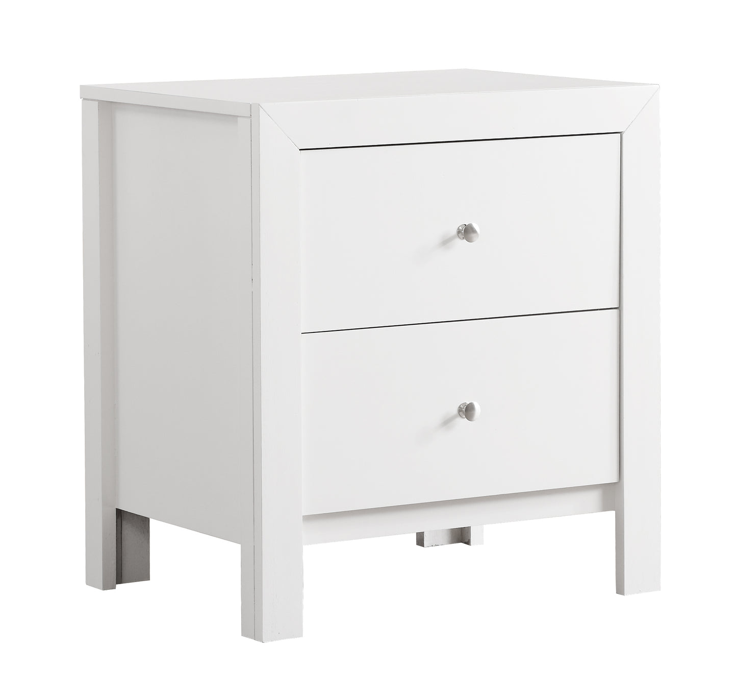 Elegant White Transitional Nightstand