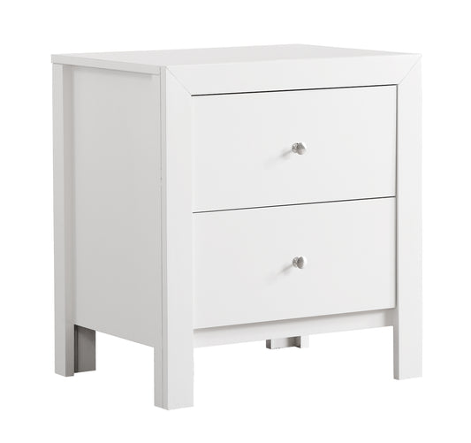Elegant White Transitional Nightstand