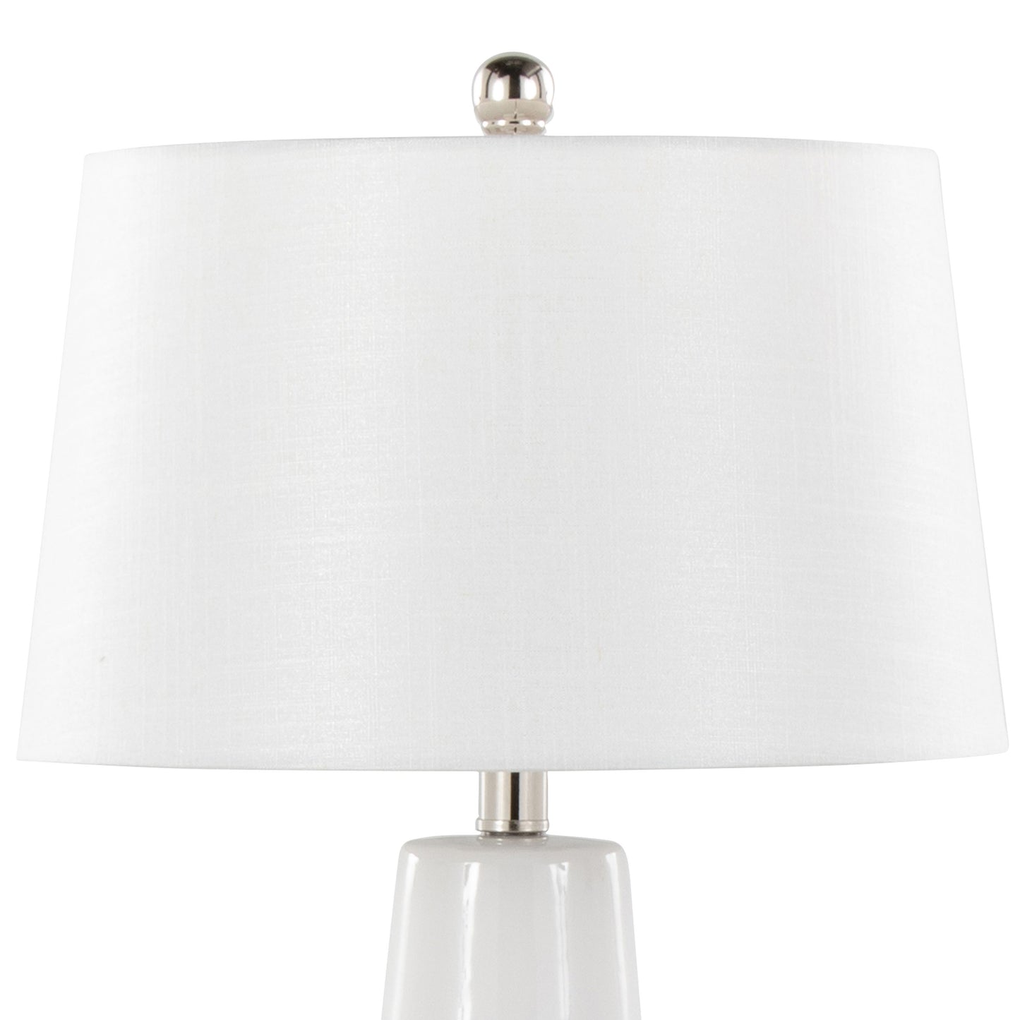 Penelope 22" Contemporary Ceramic Table Lamp with White & Gold Ceramic Body and White Shade by LumiSource