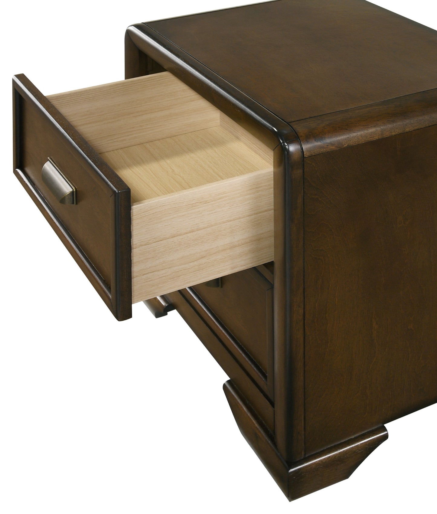 Contemporary Style 1pc 2-Drawer Nightstand Dark Brown Finish Wooden Home Bedroom Furniture