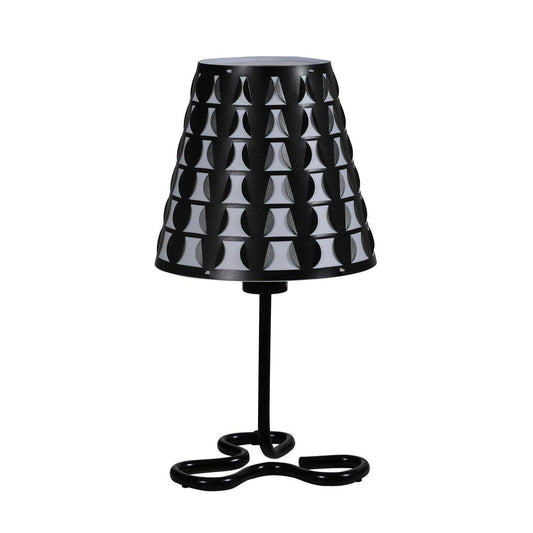 16" Traci Black Geometric Metal Table Lamp