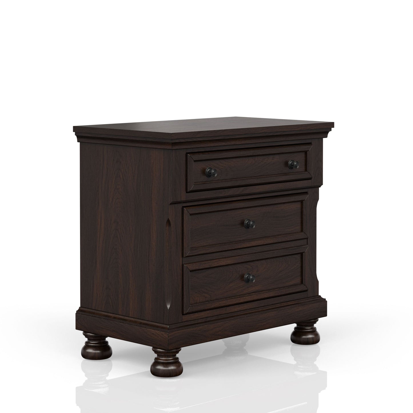 Dark Cherry Nightstand Two Drawer