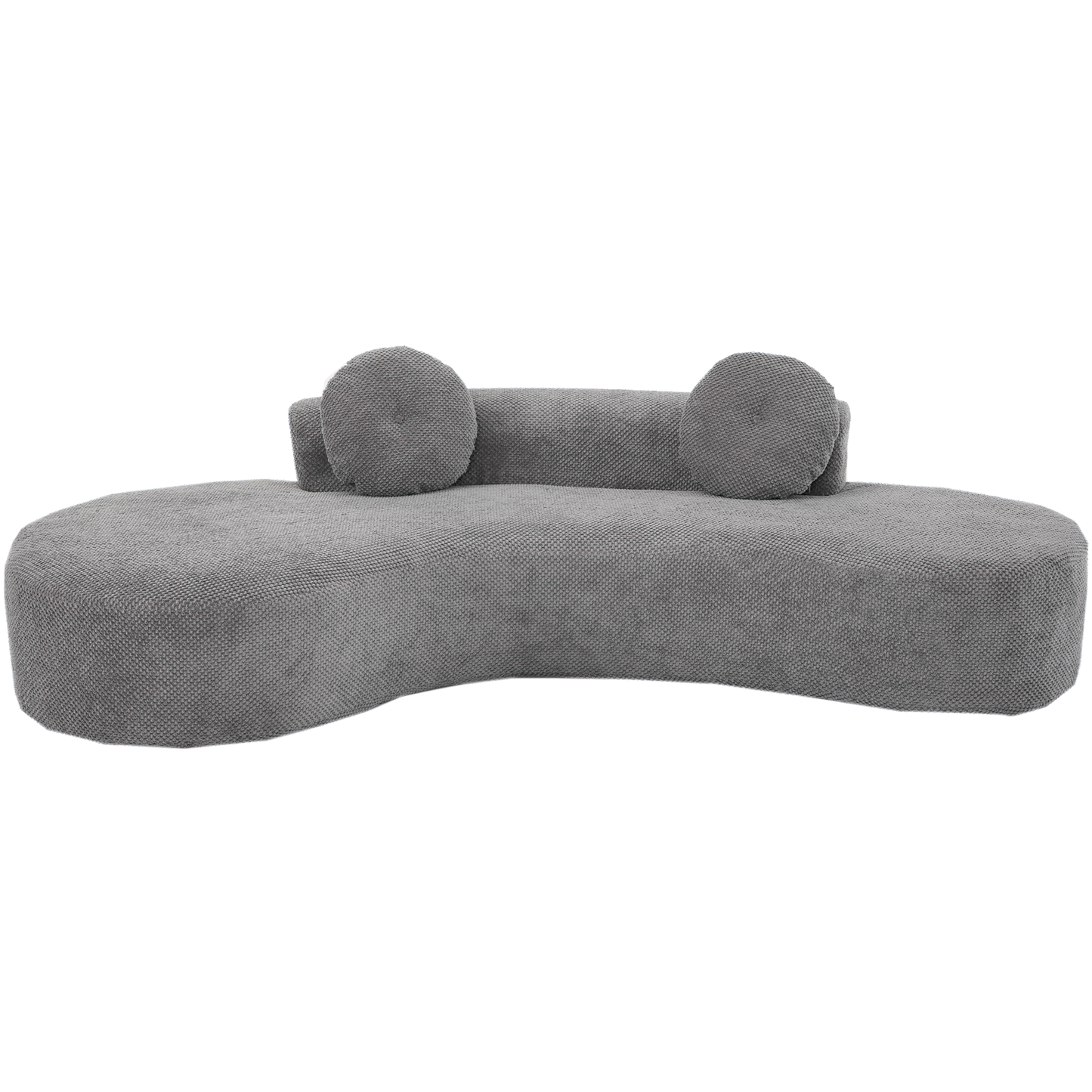 [NEW ARRIVED] [VIDEO PROVIDED]105.5''Curved Sofa, Modern Minimalist Sofa, Cloud Couch Sofa 3-4 Seater Couch with 2 Pillows,Bedroom,  No Assembly Required, Point-shaped corduroy,(Anti-Wrinkle) , Gray