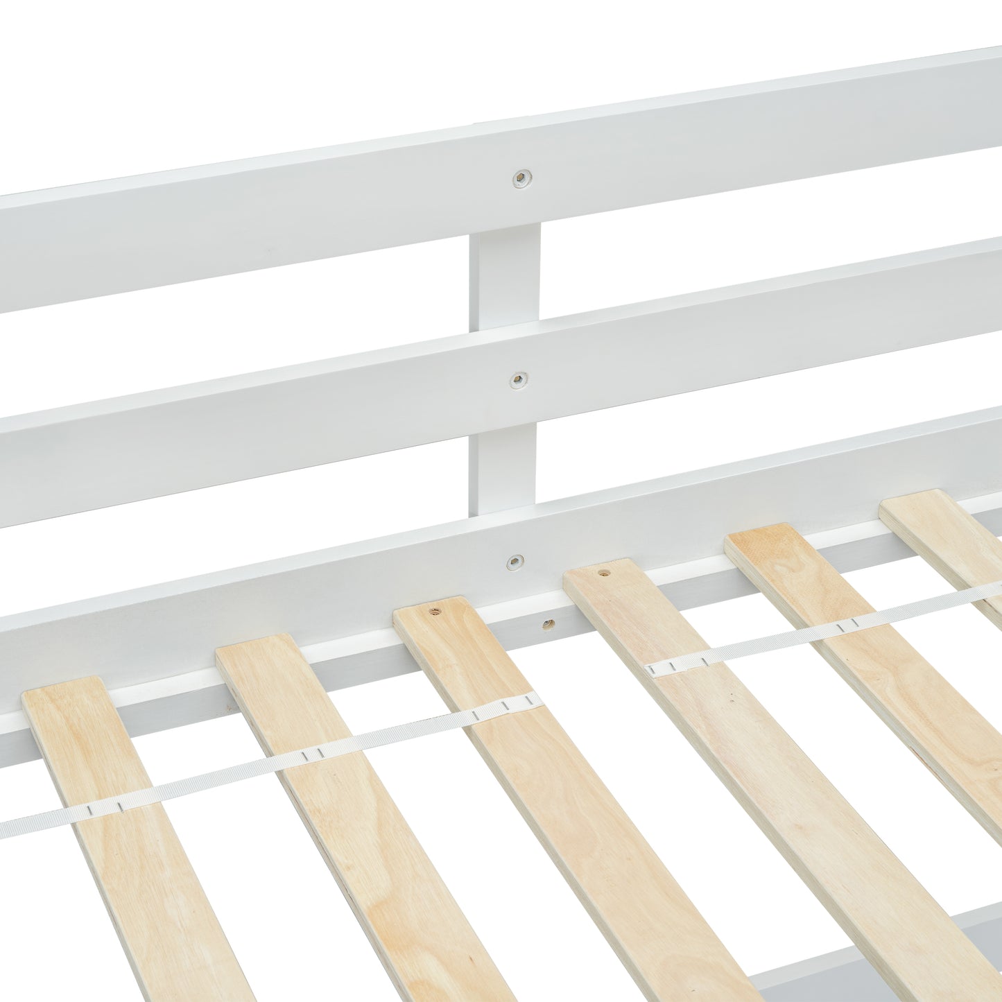 Twin Size High Loft Bed with inclined Ladder, Guardrails,White