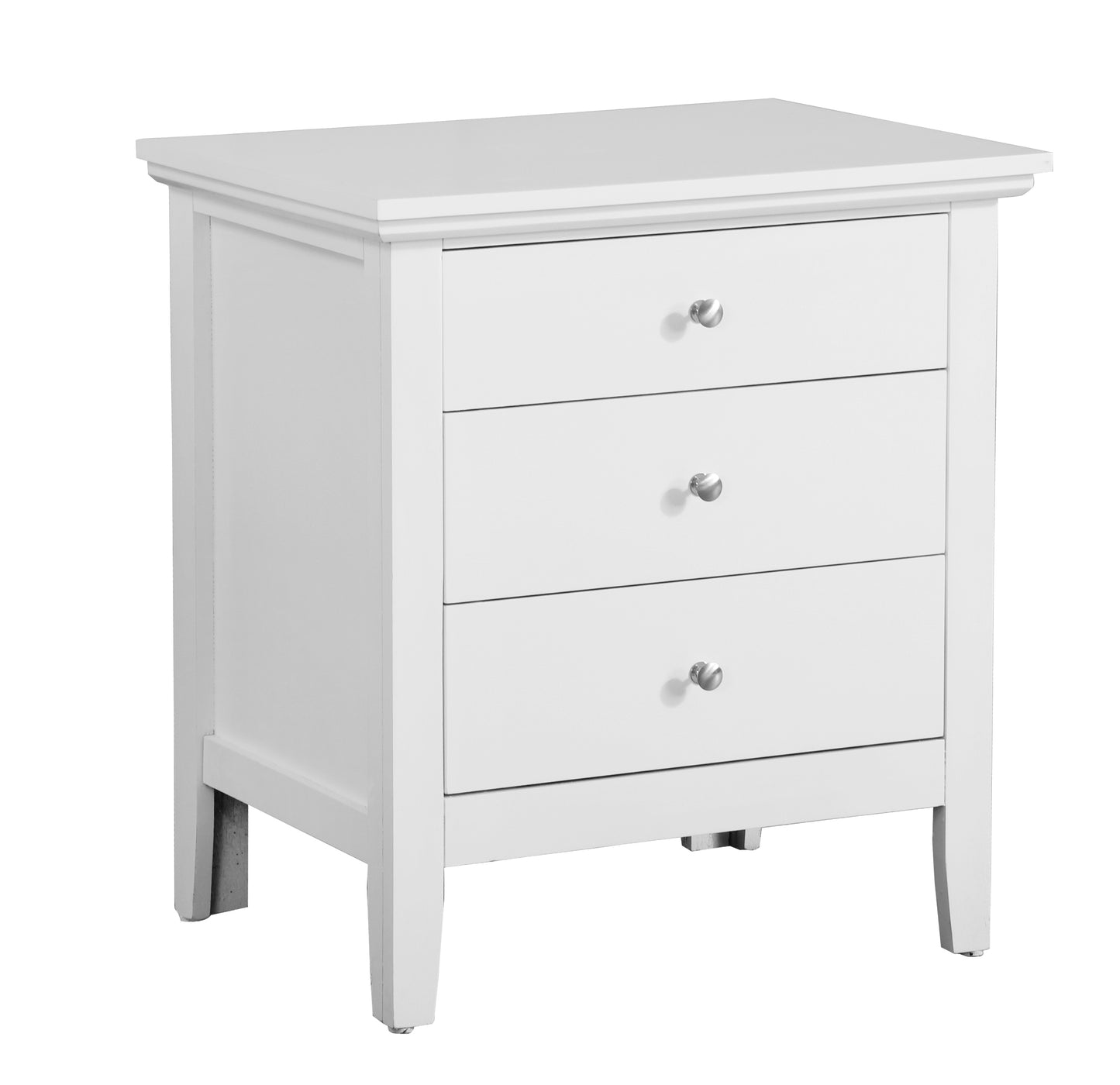 Elegant White Casual Nightstand