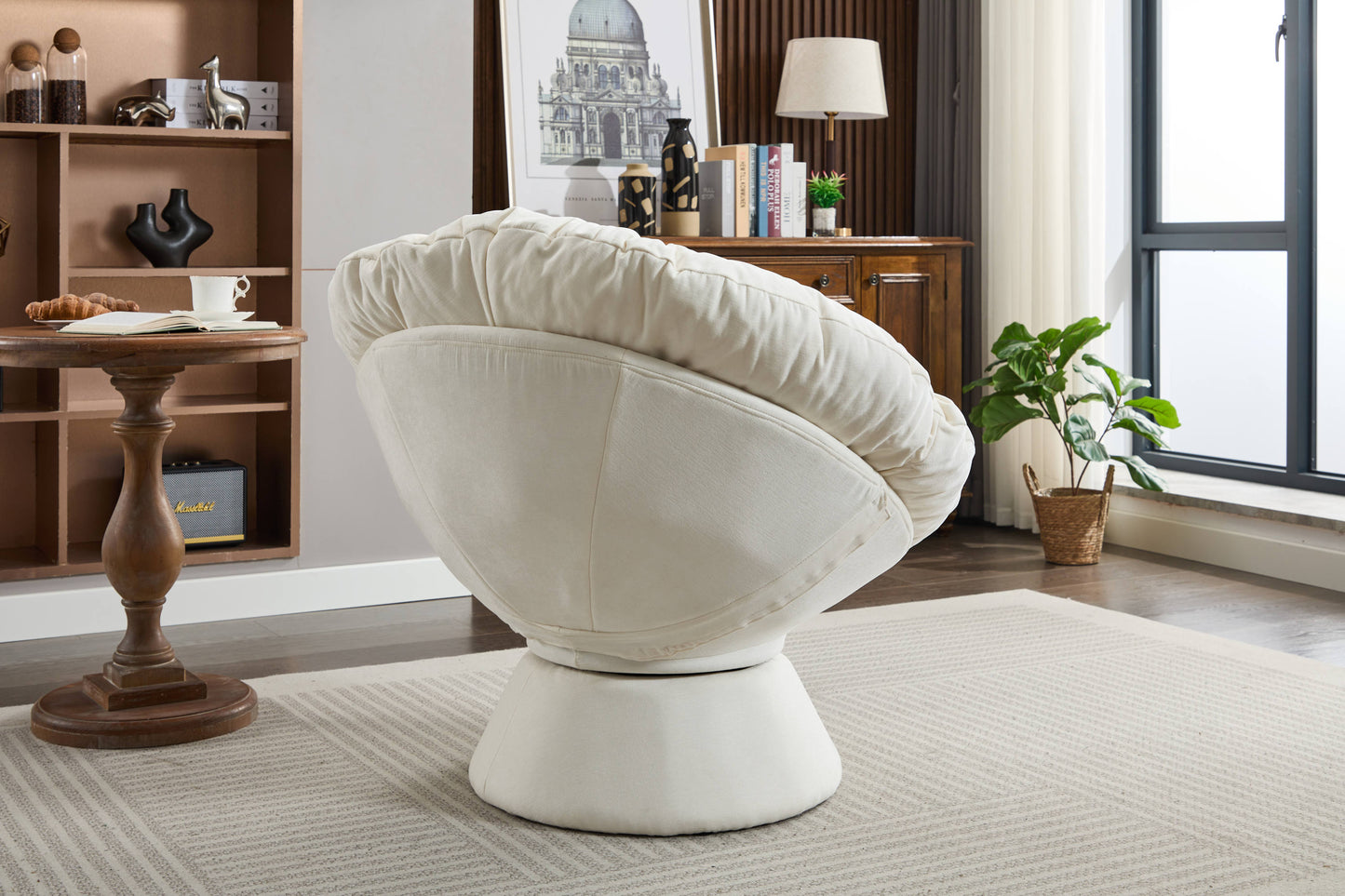 Oversized Swivel Accent Chair, 360 Swivel Barrel Chair, Papasan Chair for Living Room Bedroom