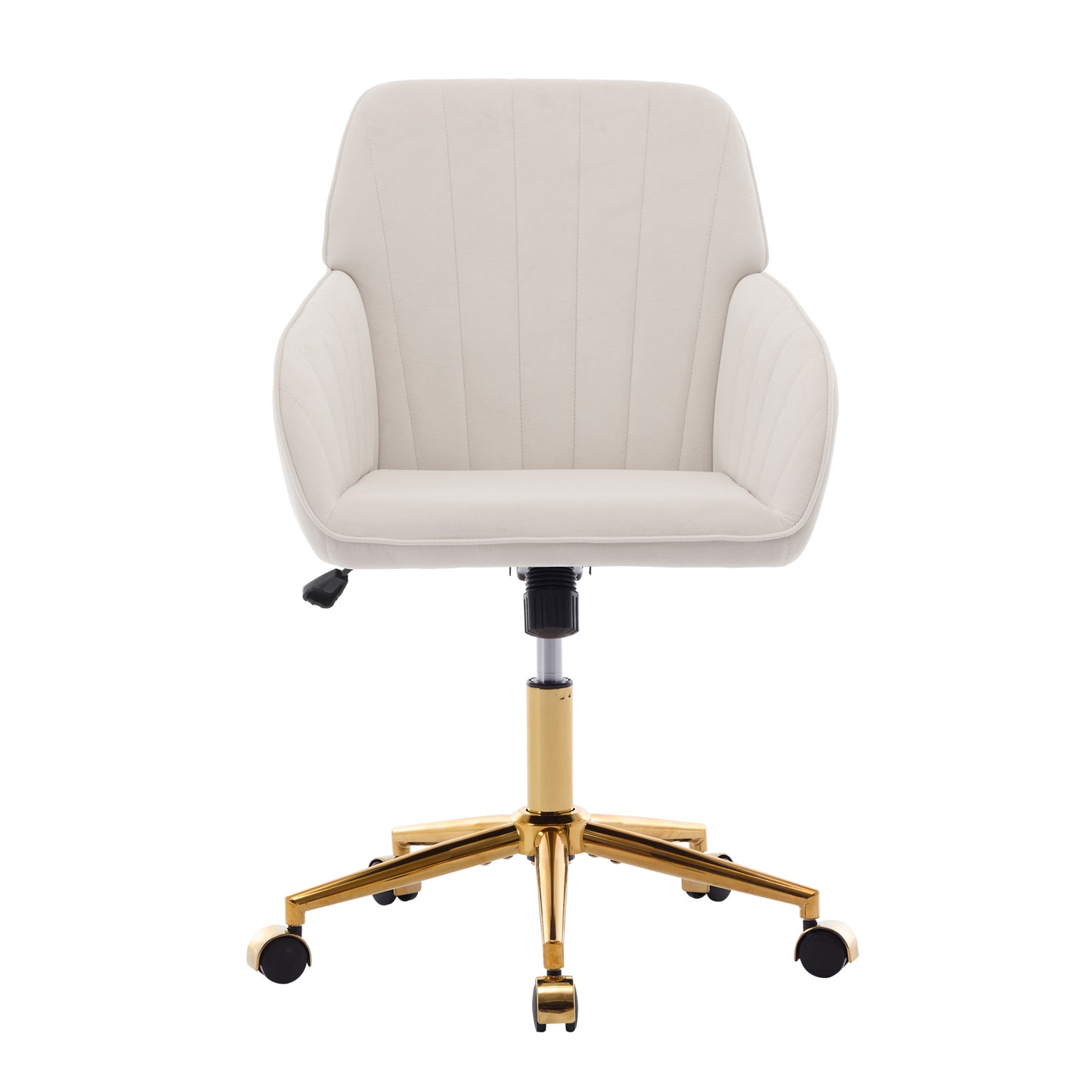 TY Ergonomic Swivel Office Chair, Adjustable and Comfortable, Beige Velvet Upholstery, 24.60 x 22.84 x 38.00 inches
