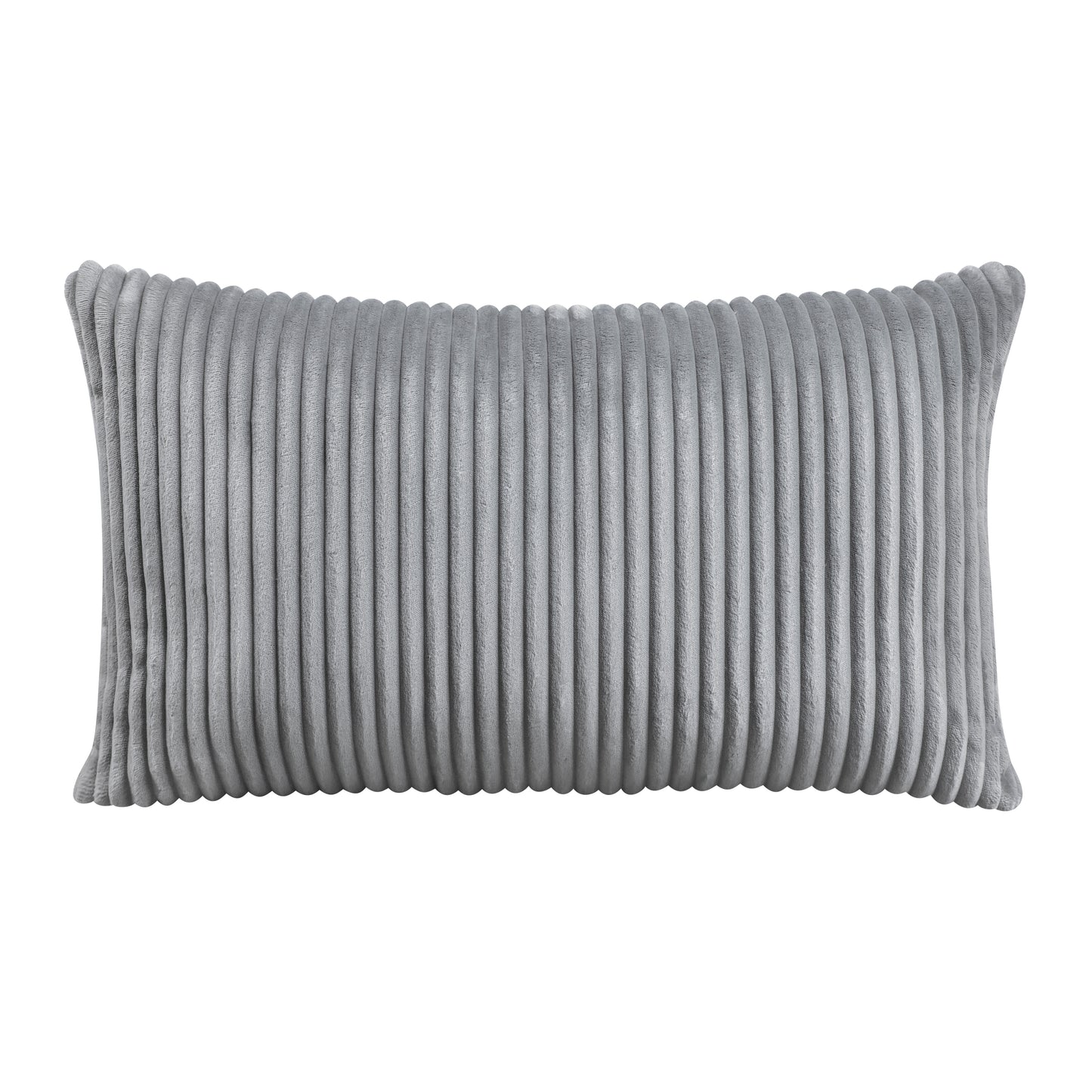 6pc Modular Sectional Set Gray Corduroy Upholstery 3x Armless Chairs 3x Corner Seats Soft Pillows Living Room Furniture