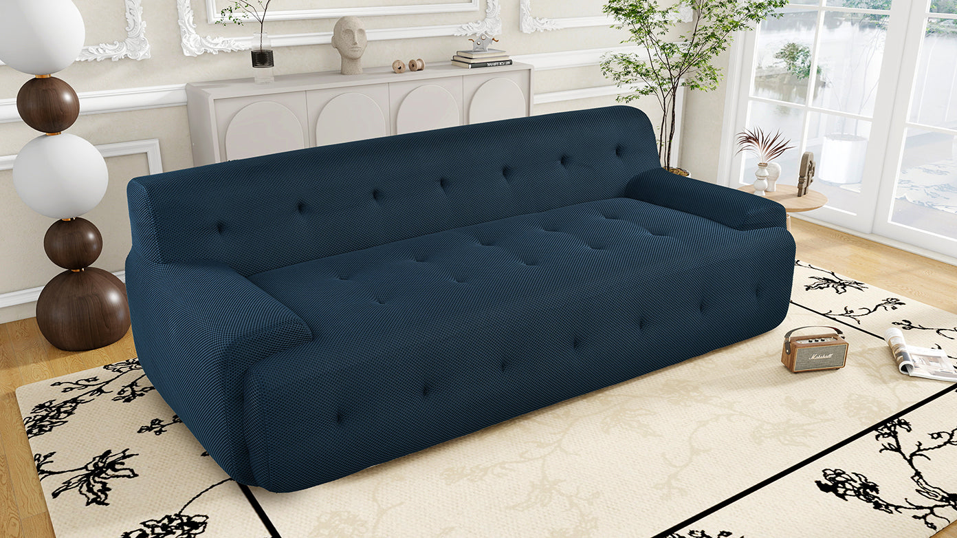 U_Style 86.2'' Modern Minimalist Style Tufted Design Upholstered Sofa, 3-Seat Compression Sofa for Living Room, Bedroom, and Apartment