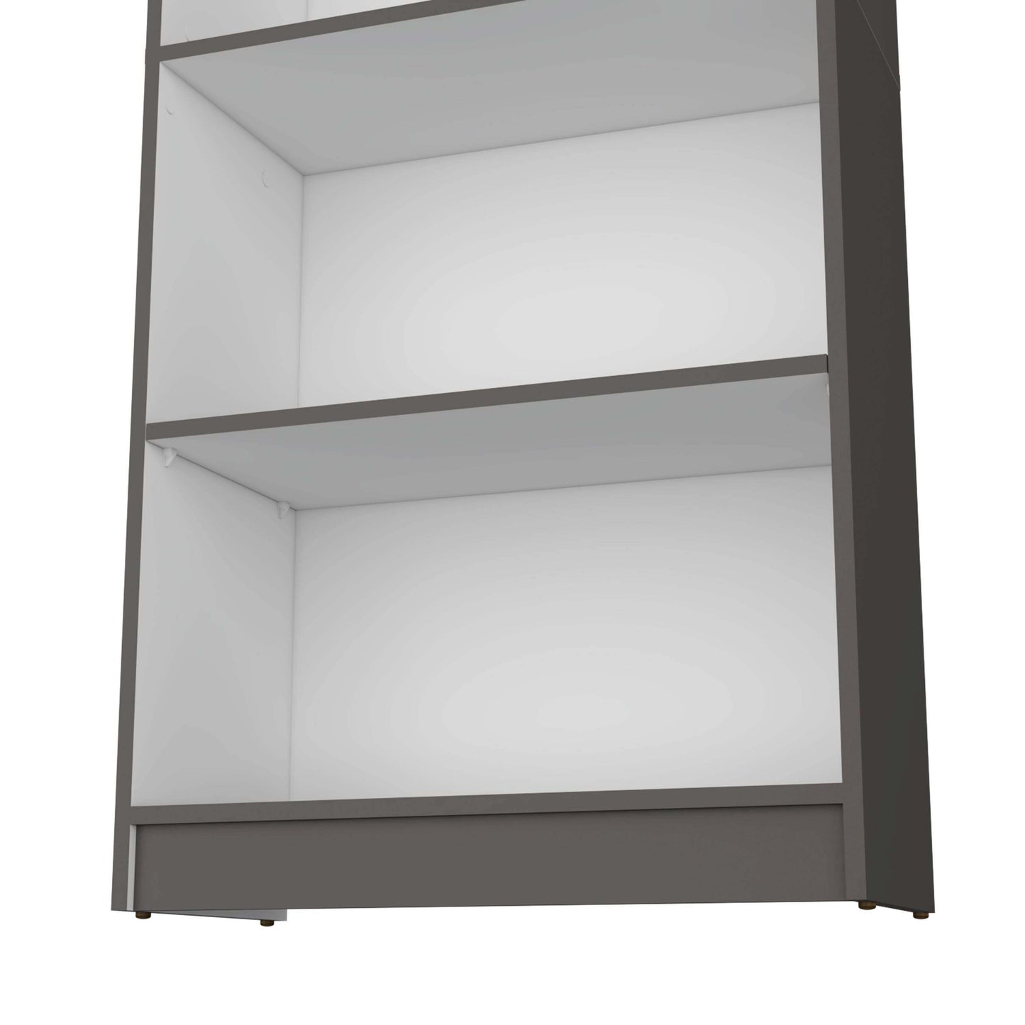 Matt Gray and White 5-Shelf Bookcase