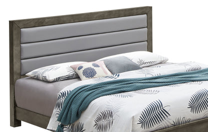 Stylish Gray Full Bed With Functionality